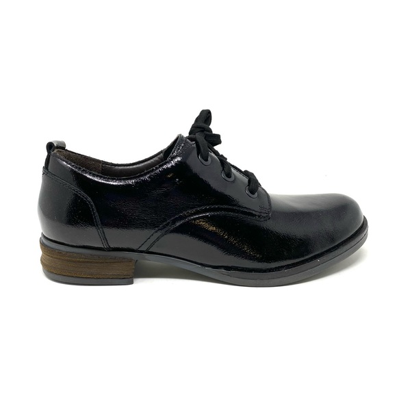 Josef Seibel Sanja 08 Women’s Black Patent Leather Lace Up Dress Shoes - Picture 1 of 7